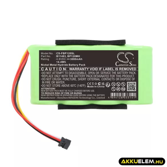 Utángyártott Fluke egyéb Ni-MH akkumulátor 4.8V 3000mAh B11483, BP120 B11483, BP120 - CameronSino