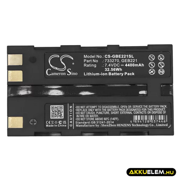 Utángyártott GeoMax egyéb Li-ion akkumulátor 7.4V 4400mAh ZBA200, ZBA400 ZBA200, ZBA400 - CameronSino