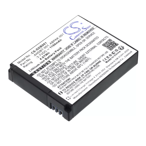 Utángyártott GoPro Kamera Li-ion akkumulátor 3.7V 1100mAh AHDBT-001, ABPAK-001, AHDBT-002 AHDBT-001, ABPAK-001 - CameronSino