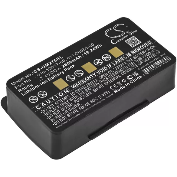 Utángyártott Garmin GPS Li-ion akkumulátor 7.4V 2600mAh 010-10517-00, 011-00955-00, 010-10517-01 010-10517-00, 011-00955-00 - CameronSino