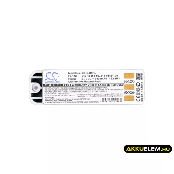 Utángyártott Garmin GPS Li-ion akkumulátor 3.7V 3400mAh 010-10863-00, 011-01451-00, 011-01451-03 010-10863-00, 011-01451-00 - CameronSino