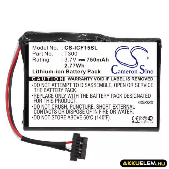 Utángyártott Navman GPS Li-ion akkumulátor 3.7V 750mAh T300 - CameronSino