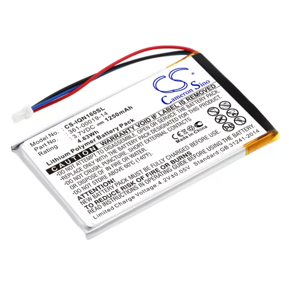 Utángyártott Garmin GPS Li-Polymer akkumulátor 3.7V 1250mAh 361-00019-14 - CameronSino