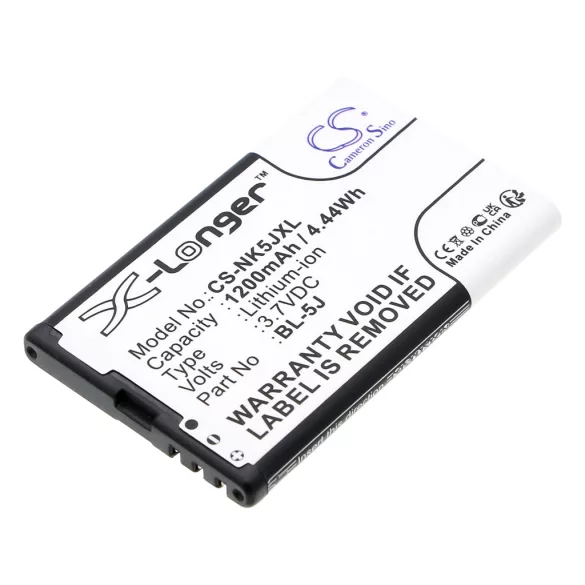 Utángyártott Nokia mobil Li-ion akkumulátor 3.7V 1200mAh BL-5J - CameronSino