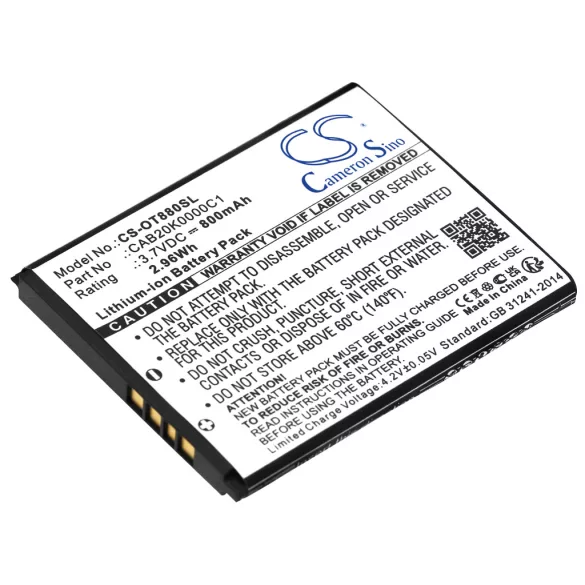 Utángyártott TCL mobil Li-ion akkumulátor 3.7V 800mAh - CameronSino