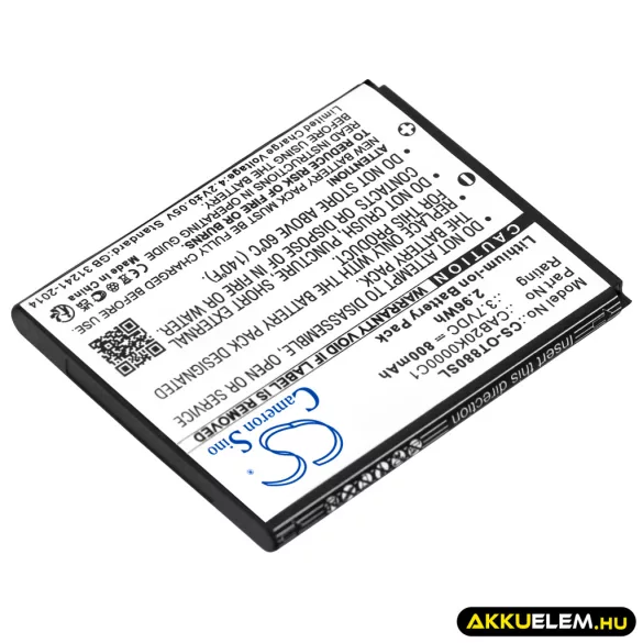 Utángyártott TCL mobil Li-ion akkumulátor 3.7V 800mAh - CameronSino