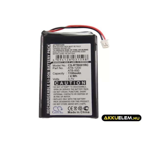 Utángyártott RTI Távirányító Li-ion akkumulátor 3.7V 1100mAh ATB-1200 - CameronSino