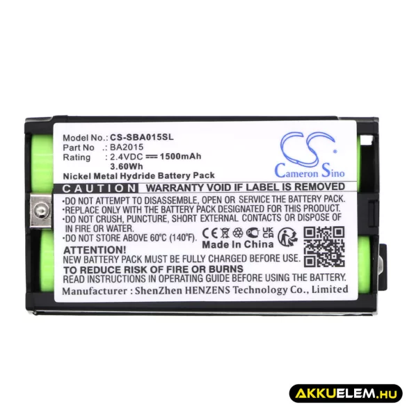 Utángyártott Sennheiser Vezeték nélküli fejhallgató Ni-MH akkumulátor 2.4V 1500mAh BA2015, BA2015G2 - CameronSino