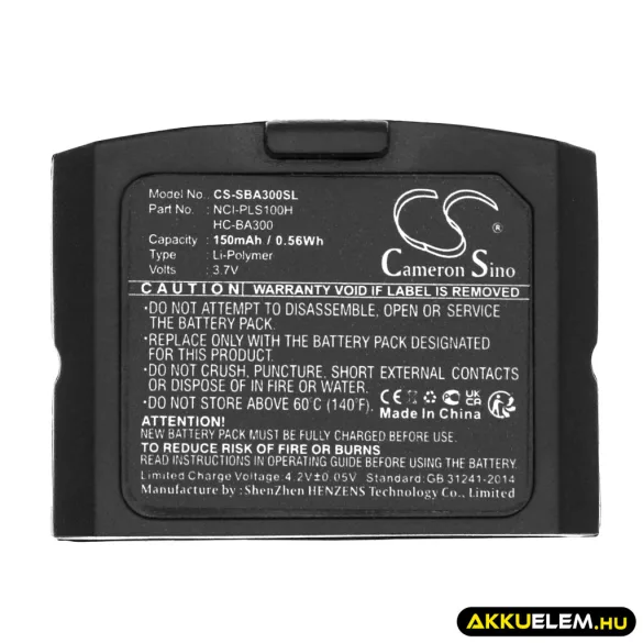 Utángyártott Sennheiser Vezeték nélküli fejhallgató Li-Polymer akkumulátor 3.7V 150mAh HC-BA300, NCI-PLS100H - CameronSino