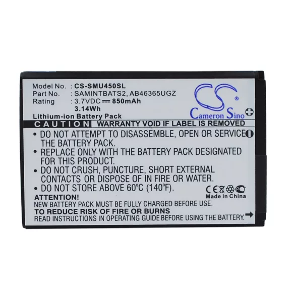Utángyártott Samsung mobil Li-ion akkumulátor 3.7V 850mAh AB463651GZ, AB463651GZBSTD - CameronSino