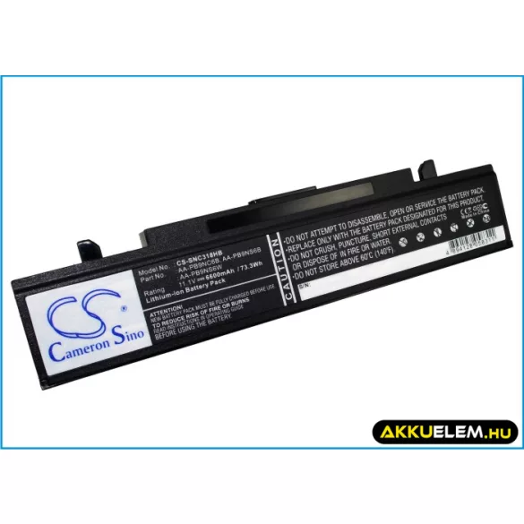 Utángyártott Samsung laptop Li-ion akkumulátor 11.1V 6600mAh AA-PB9NC6B, AA-PB9NS6B - CameronSino