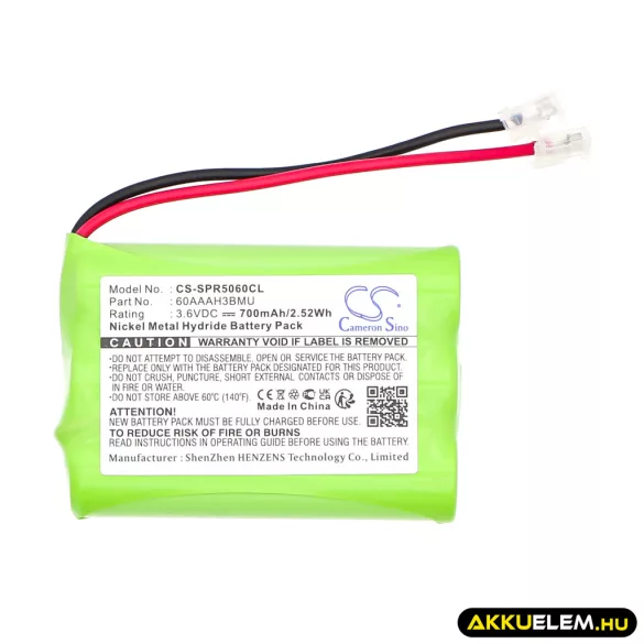 Utángyártott Thomson Vezeték nélküli telefon Ni-MH akkumulátor 3.6V 700mAh 60AAAH3BMU - CameronSino