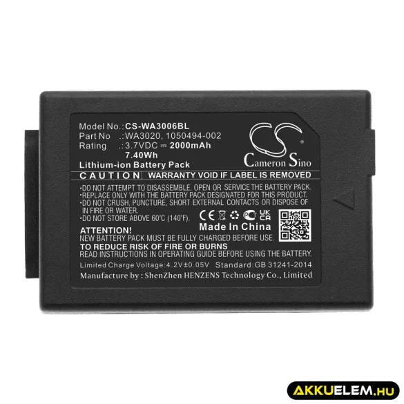 Utángyártott Zebra Vonalkód szkenner Li-ion akkumulátor 3.7V 2000mAh - CameronSino