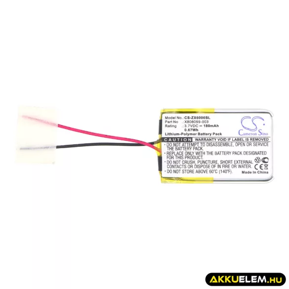 Utángyártott Microsoft Vezeték nélküli fejhallgató Li-Polymer akkumulátor 3.7V 180mAh X808059-003 - CameronSino