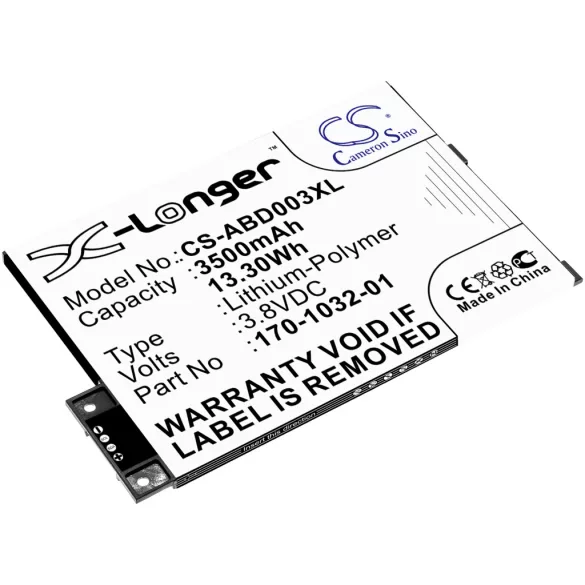 Utángyártott Amazon E-könyv Li-Polymer akkumulátor 3.8V 3500mAh S11GTSF01A, GP-S10-346392-0100 - CameronSino