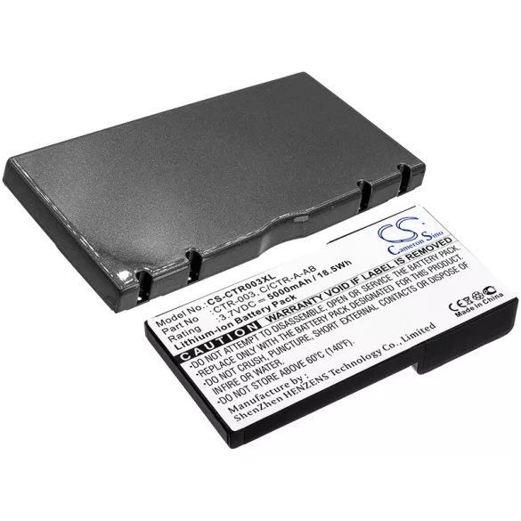 Utángyártott Nintendo Játékkonzol Li-ion akkumulátor 3.7V 5000mAh CTR-003, C/CTR-A-AB - CameronSino