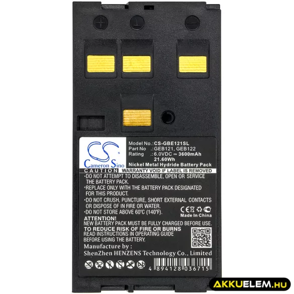 Utángyártott Leica egyéb Ni-MH akkumulátor 6V 3600mAh GEB121, GEB122 - CameronSino
