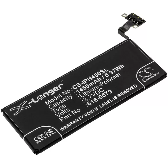 Utángyártott Apple mobil Li-Polymer akkumulátor 3.7V 1450mAh 616-0579, GB-S10-423282-0100 - CameronSino