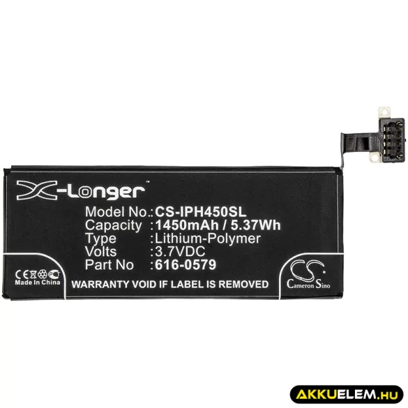 Utángyártott Apple mobil Li-Polymer akkumulátor 3.7V 1450mAh 616-0579, GB-S10-423282-0100 - CameronSino