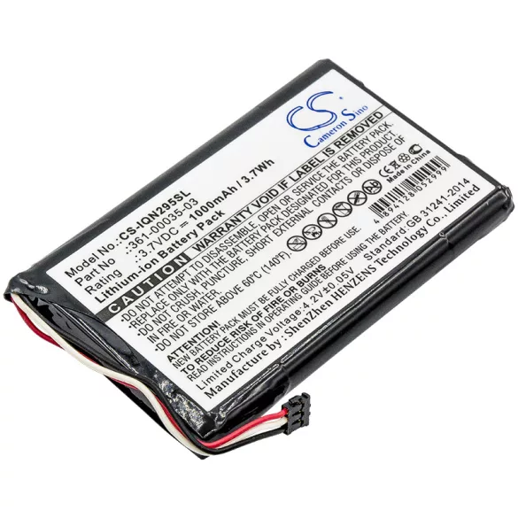 Utángyártott Garmin GPS Li-ion akkumulátor 3.7V 1000mAh 361-00035-03, 361-00035-07 - CameronSino