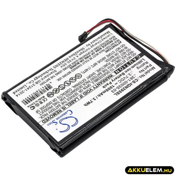 Utángyártott Garmin GPS Li-ion akkumulátor 3.7V 1000mAh 361-00035-03, 361-00035-07 - CameronSino