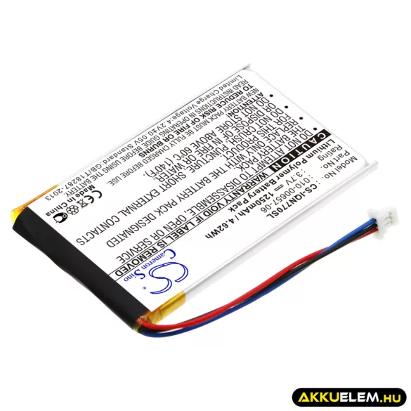 Utángyártott Garmin GPS Li-Polymer akkumulátor 3.7V 1250mAh 010-00657-06 - CameronSino