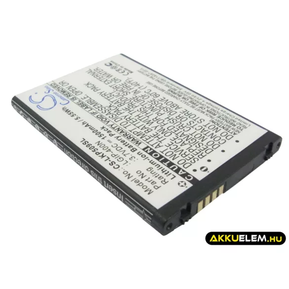 Utángyártott LG mobil Li-ion akkumulátor 3.7V 1500mAh LGIP-400N, SBPL0102301 - CameronSino