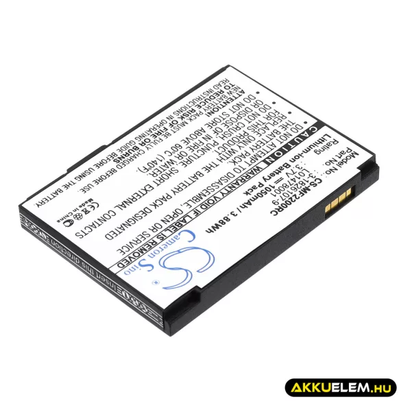 Utángyártott Novatel Wireless Hotspot Li-ion akkumulátor 3.7V 1050mAh 40115114.00, 3-1826107-9 - CameronSino