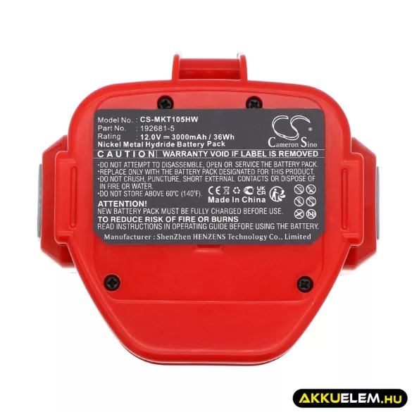 Utángyártott Makita szerszámgép Ni-MH akkumulátor 12V 3000mAh 1220, 1222 - CameronSino