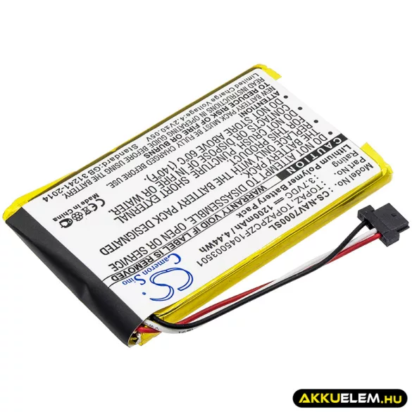 Utángyártott Navigon GPS Li-Polymer akkumulátor 3.7V 1200mAh Topaz, TOPAZPCZF1045003501 - CameronSino