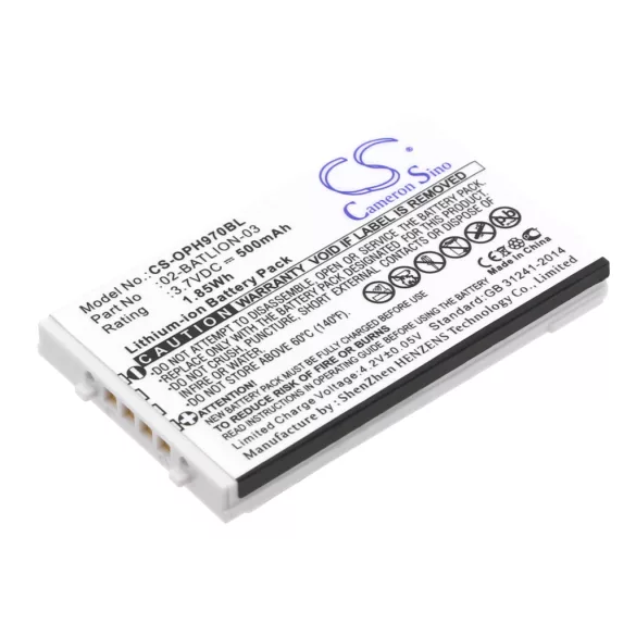 Utángyártott Opticon Vonalkód szkenner Li-ion akkumulátor 3.7V 500mAh 02-BATLION-03, 11267 - CameronSino