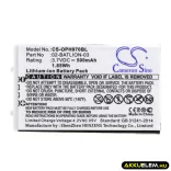 Utángyártott Opticon Vonalkód szkenner Li-ion akkumulátor 3.7V 500mAh 02-BATLION-03, 11267 - CameronSino