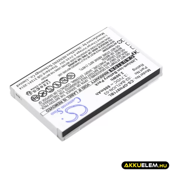 Utángyártott Opticon Vonalkód szkenner Li-ion akkumulátor 3.7V 800mAh 02-BATLION-03, 11267 - CameronSino