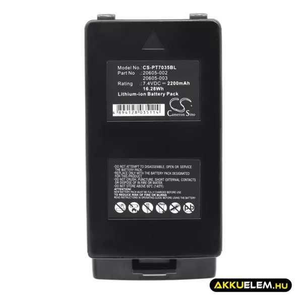 Utángyártott Teklogix Vonalkód szkenner Li-ion akkumulátor 7.4V 2200mAh 20605-002, 20605-003 - CameronSino