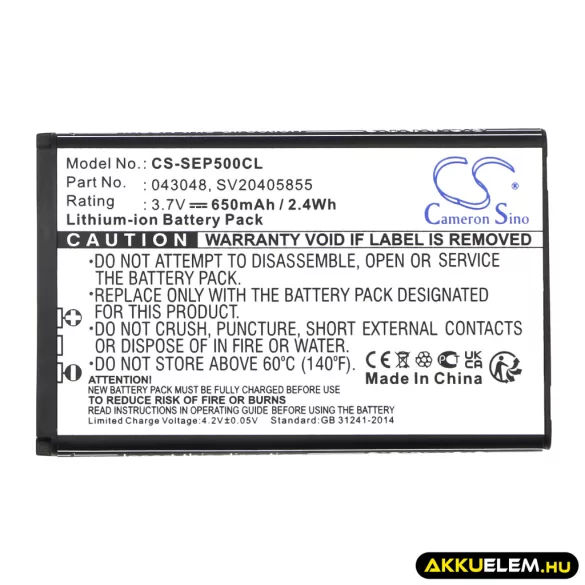 Utángyártott Swissvoice Vezeték nélküli telefon Li-ion akkumulátor 3.7V 650mAh 43048, SV20405855 - CameronSino
