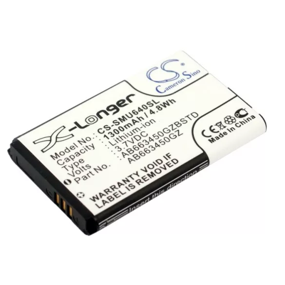 Utángyártott Samsung mobil Li-ion akkumulátor 3.7V 1300mAh AB663450GZ, AB663450GZBSTD - CameronSino