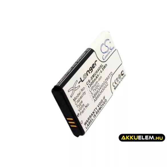 Utángyártott Samsung mobil Li-ion akkumulátor 3.7V 1300mAh AB663450GZ, AB663450GZBSTD - CameronSino