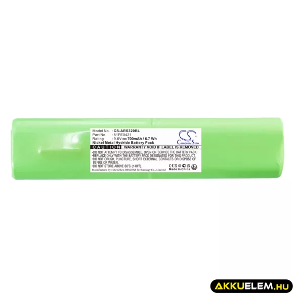 Utángyártott Allflex Vonalkód szkenner Ni-MH akkumulátor 9.6V 700mAh 51FE0421 - CameronSino