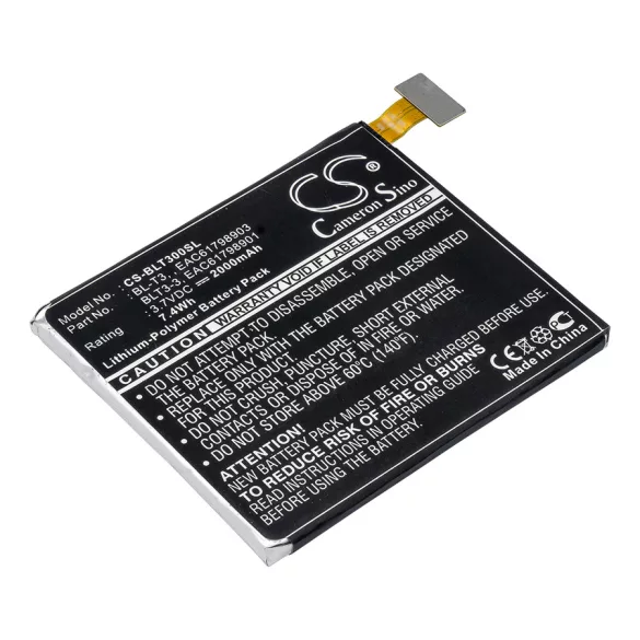 Utángyártott LG Tablet Li-Polymer akkumulátor 3.7V 2000mAh BL-T3, BLT3-3 - CameronSino