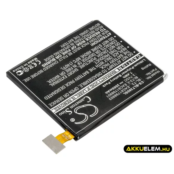 Utángyártott LG Tablet Li-Polymer akkumulátor 3.7V 2000mAh BL-T3, BLT3-3 - CameronSino