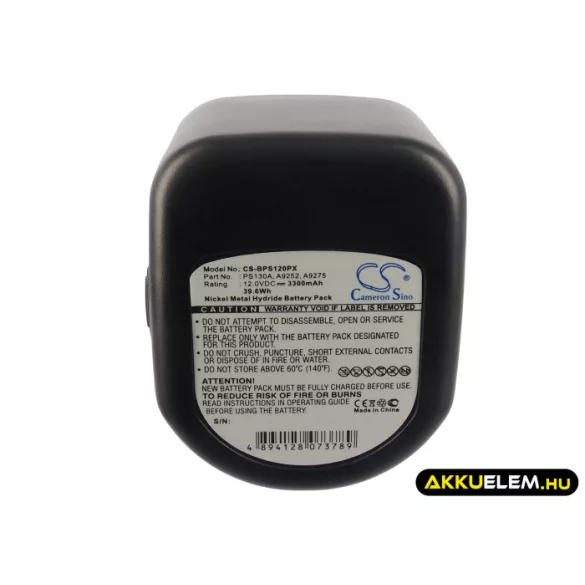 Utángyártott Black & Decker szerszámgép Ni-MH akkumulátor 12V 3300mAh PS130, PS130A - CameronSino