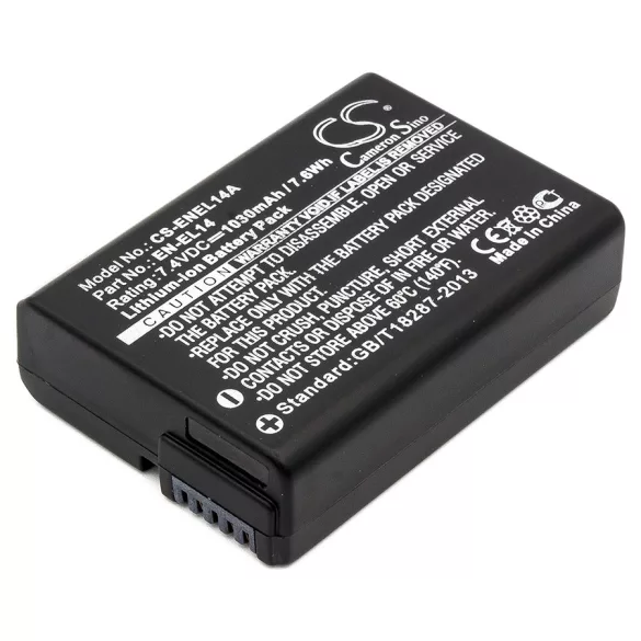 Utángyártott NiKon Kamera Li-ion akkumulátor 7.4V 1030mAh EN-EL14, EN-EL4 - CameronSino