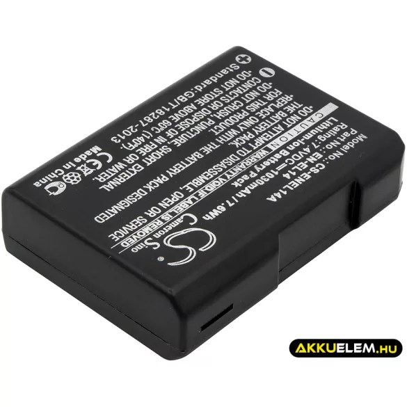 Utángyártott NiKon Kamera Li-ion akkumulátor 7.4V 1030mAh EN-EL14, EN-EL4 - CameronSino