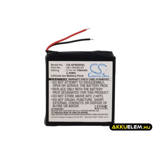 Utángyártott Garmin GPS Li-ion akkumulátor 3.7V 700mAh 361-00026-00 - CameronSino
