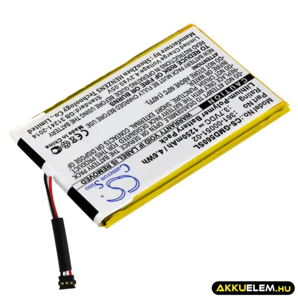 Utángyártott Garmin GPS Li-Polymer akkumulátor 3.7V 1250mAh 361-00051-02 - CameronSino