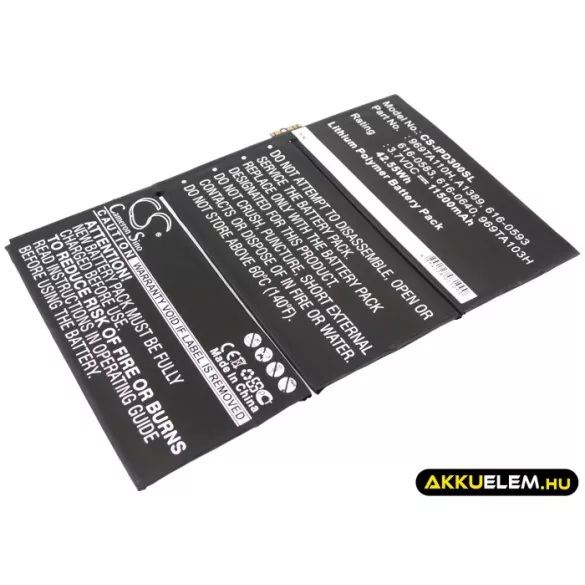 Utángyártott Apple Tablet Li-Polymer akkumulátor 3.7V 11500mAh 616-0586, 616-0604 - CameronSino