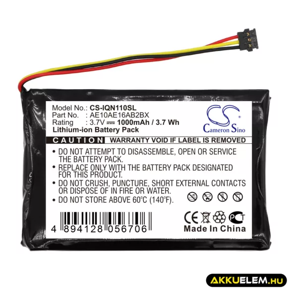 Utángyártott Garmin GPS Li-ion akkumulátor 3.7V 1000mAh AE10AE16AB2BX - CameronSino