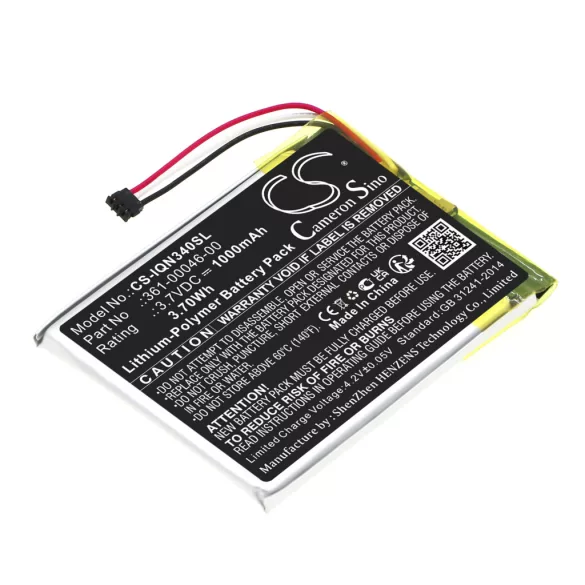 Utángyártott Garmin GPS Li-Polymer akkumulátor 3.7V 1000mAh 361-00046-00, 361-00046-01 - CameronSino