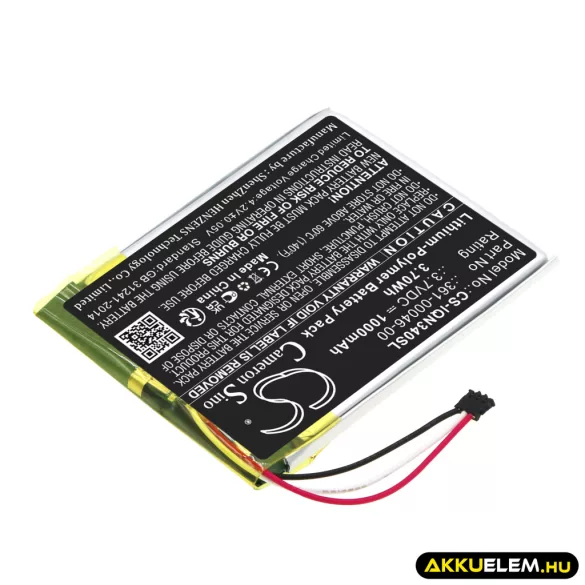 Utángyártott Garmin GPS Li-Polymer akkumulátor 3.7V 1000mAh 361-00046-00, 361-00046-01 - CameronSino