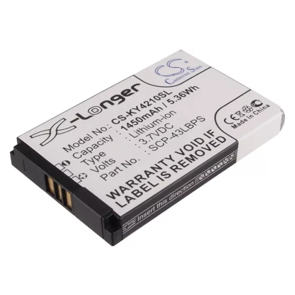 Utángyártott Kyocera mobil Li-ion akkumulátor 3.7V 1450mAh SCP-43LBPS, 5AAXBT048GEA - CameronSino